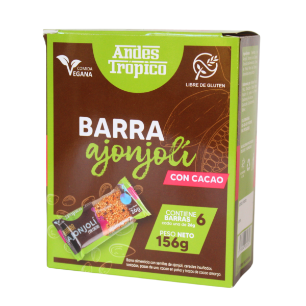 Barra Energética de Ajonjolí con Cacao